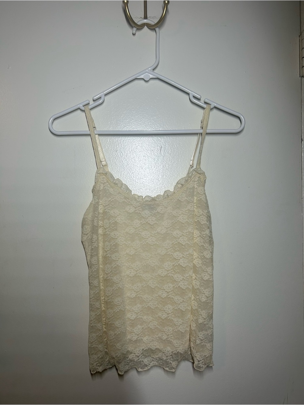Old Navy Cream Lace Camisole with Adjustable Straps